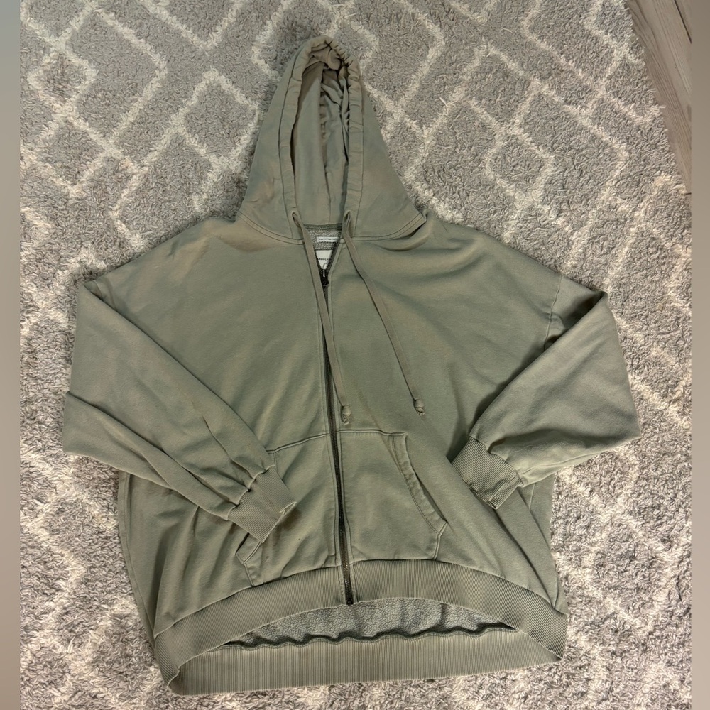 American Eagle Olive Green Zip-Up Jacket